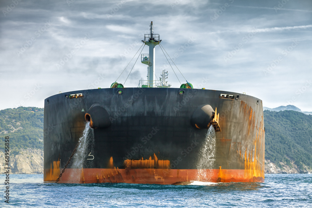 Fototapeta premium commercial cargo ship carrying containers