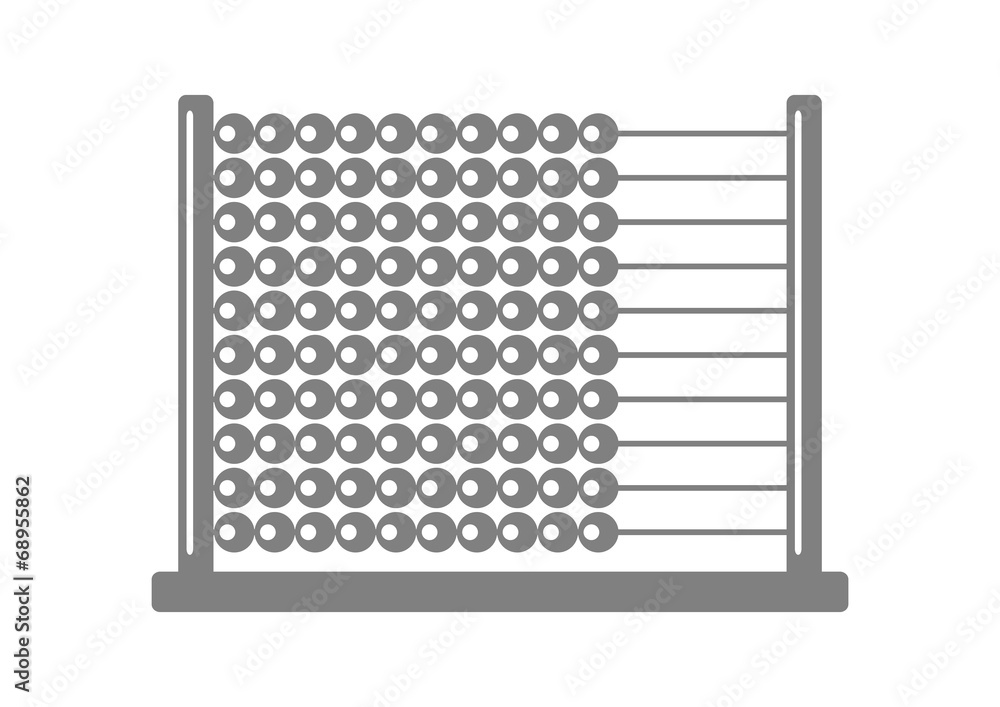 Grey abacus icon on white background Grey abacus icon on white background