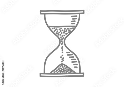 Grey hourglass icon on white background