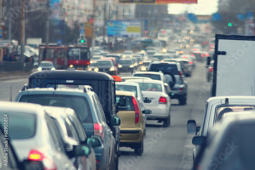 traffic jams in the city, road, rush hour © kichigin19
