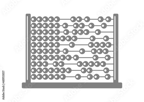 Grey abacus icon on white background
