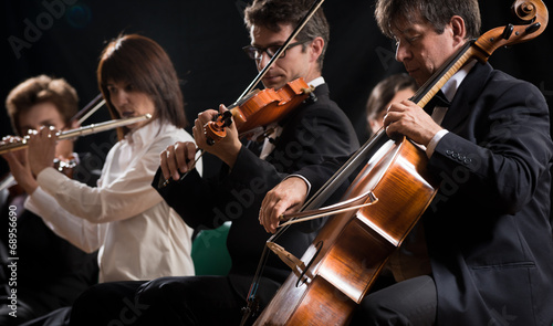 Classical music concert: symphony orchestra on stage