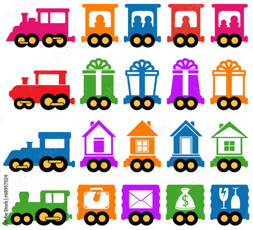 set train - delivery services icons