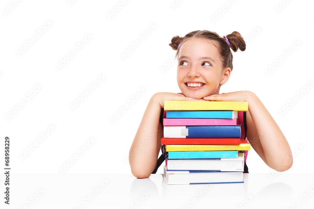 Little girl and books Little girl and books
