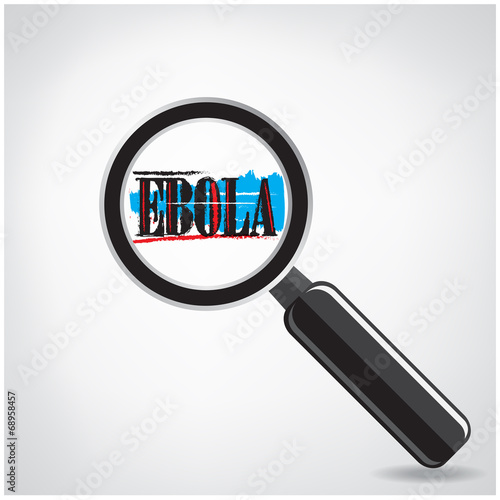 Ebola searching sign or magnifying glass symbol on background photo