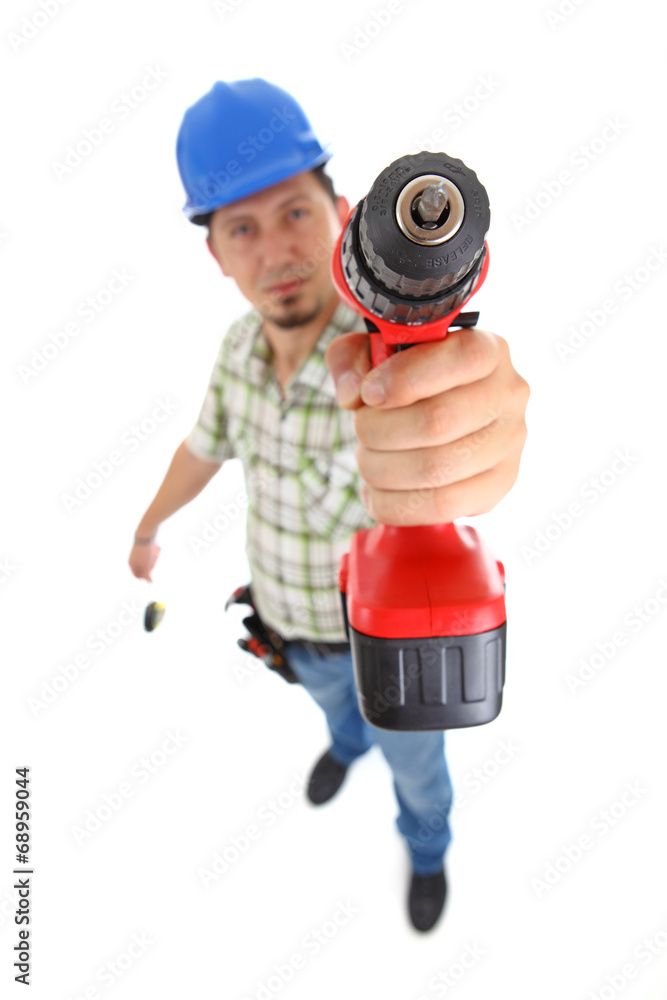 Carpenter with drill Carpenter with drill