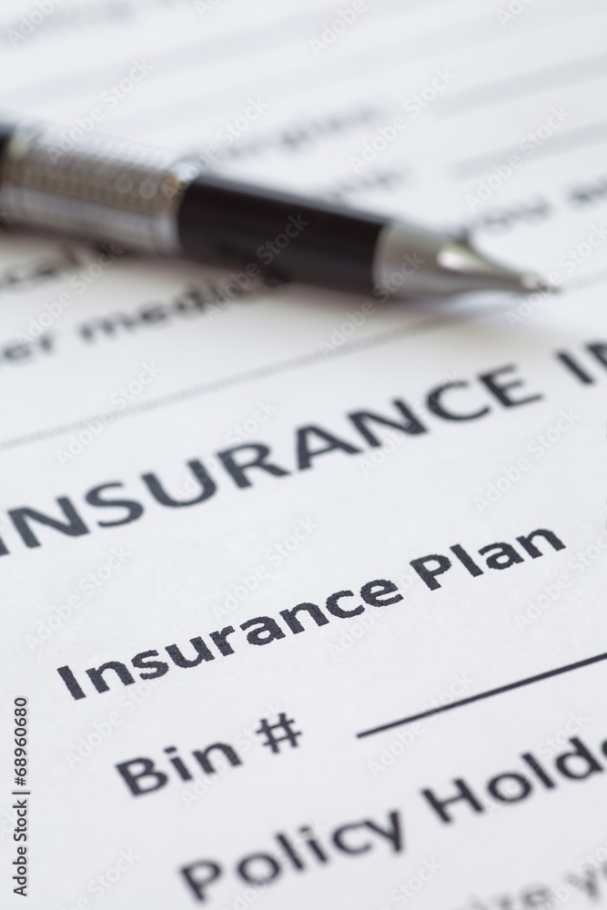 Close - up at detail of health insurance form Close - up at detail of health insurance form
