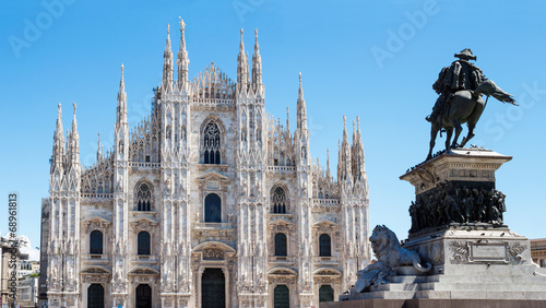 Duomo of Milan,Italy.Cathedral.statue of Vittorio Emanuele 2nd.