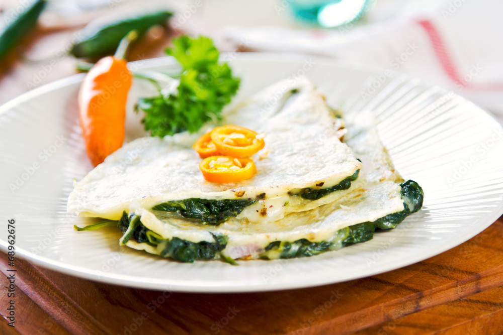 Spinach and cheese Quesadilla Spinach and cheese Quesadilla