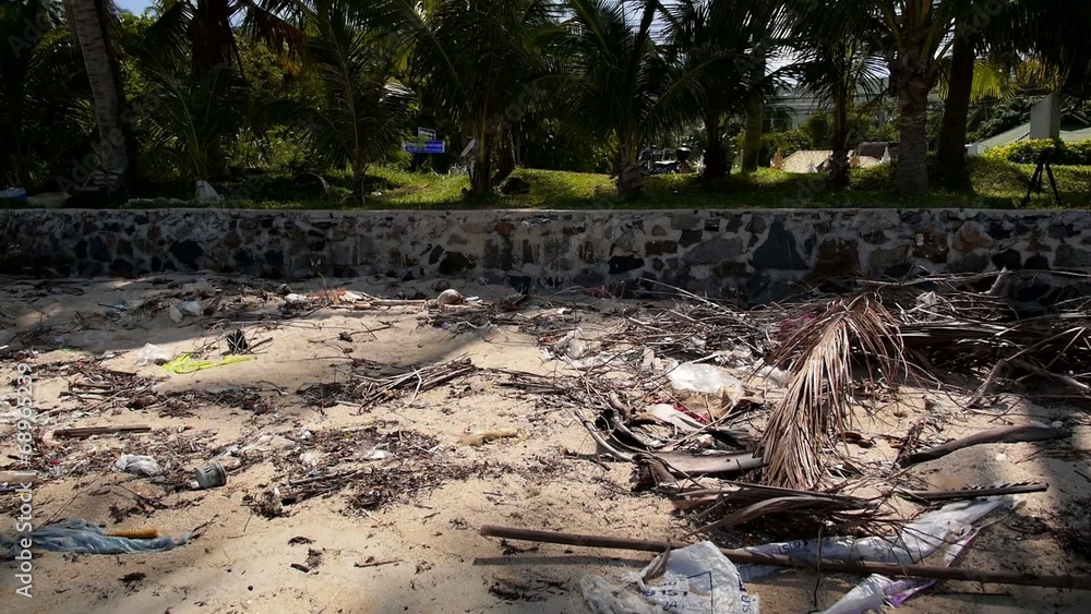 Dirty Beach with Garbage. Thailand. Dirty Beach with Garbage. Thailand.
