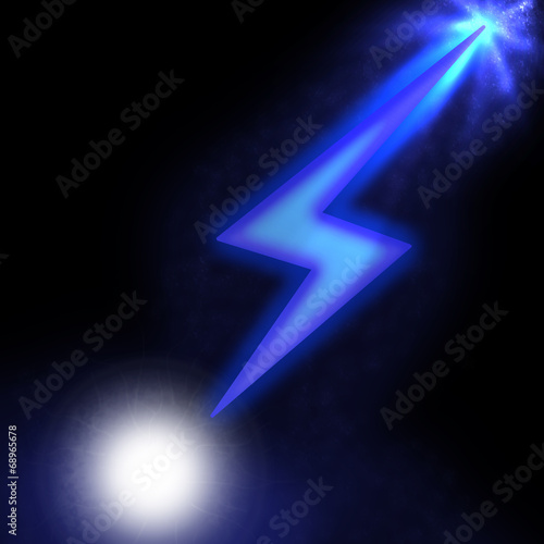 Illustration of sparkling lightning bolt with electric effect