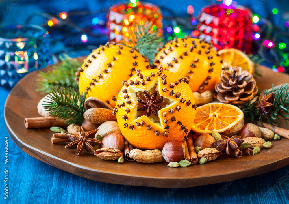Christmas oranges,spices and nuts Christmas oranges,spices and nuts