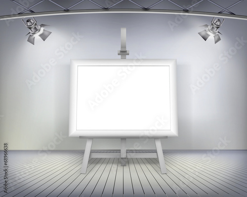 Picture in art gallery.  Vector illustration.