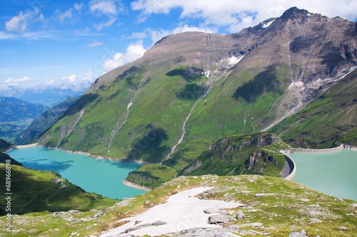 Kaprun water reservoirs - Artificial lake Mooserboden, Austria