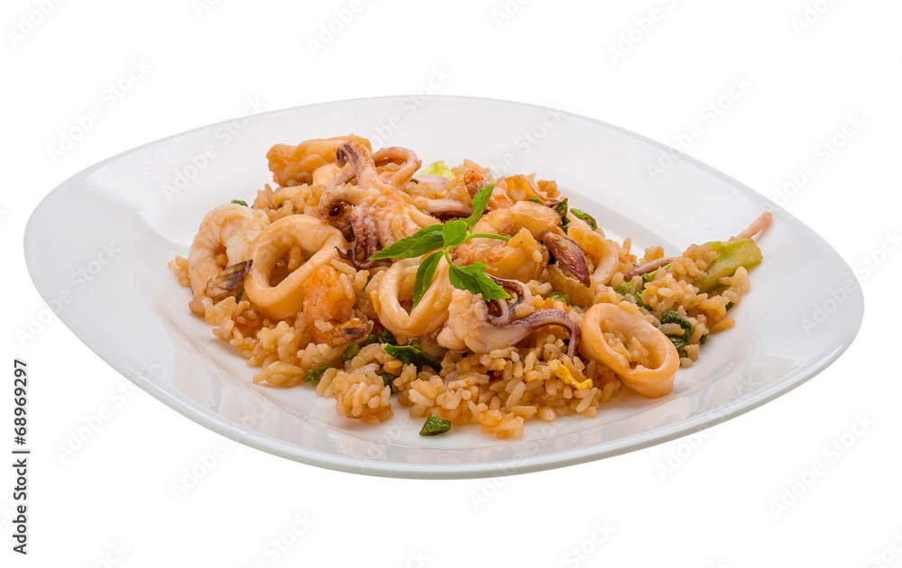 Rice with seafood