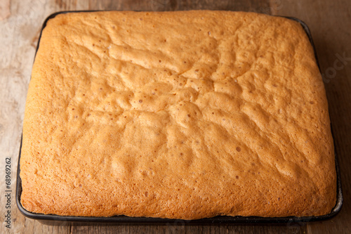 Fotografia, Obraz cake sponge in the baking tray