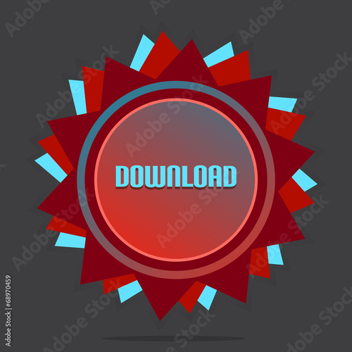 Red Style Star With Label Sign Download