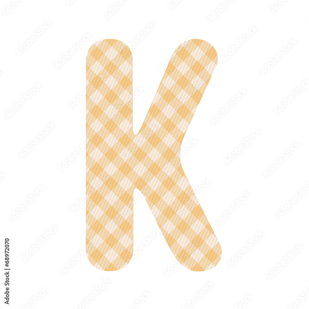 Orange squares pattern alphabet K