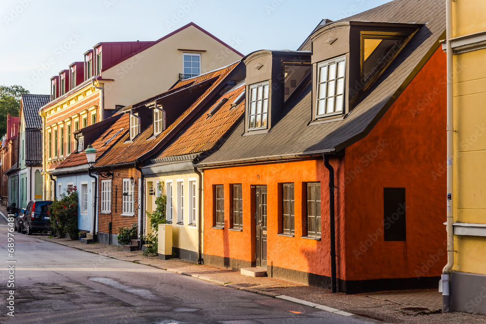 Charming small houses in Ystad, Scania region, Sweden.
