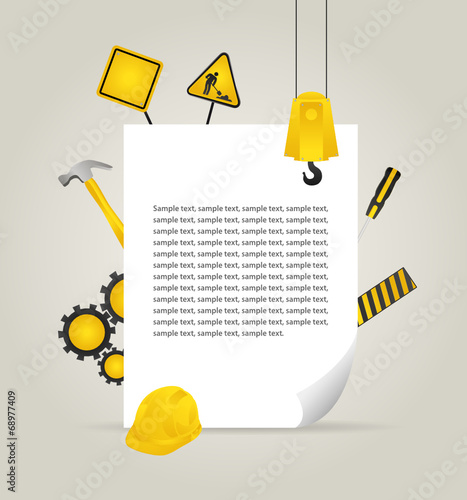 construction elements with paper page