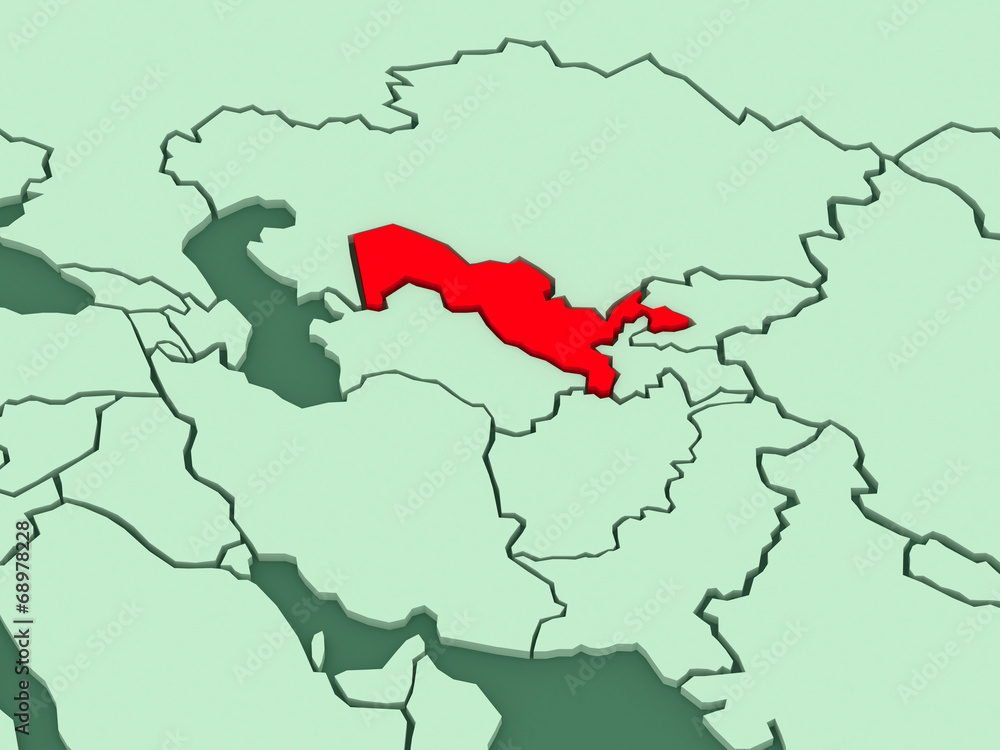 Map of worlds. Uzbekistan.