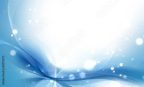 Abstract blue and cyan wave background with glitter