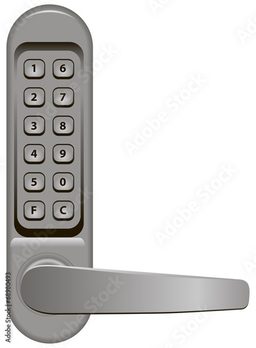 Door handle with combination lock