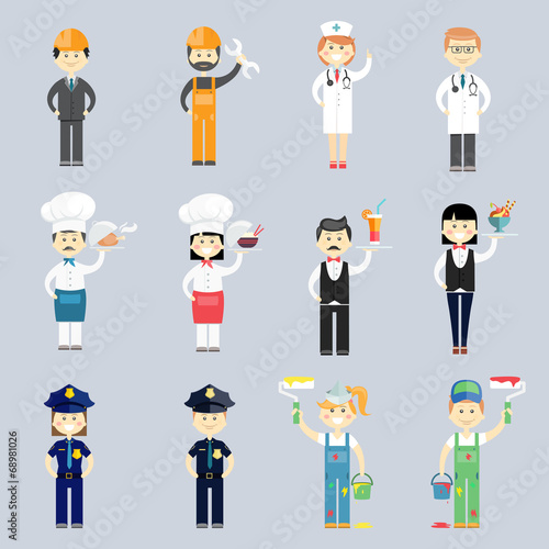 Male and female professional character set