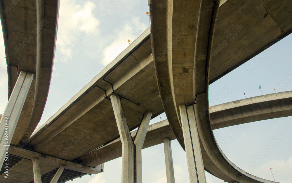 Fototapeta premium nad głową dużego skrzyżowania autostrady