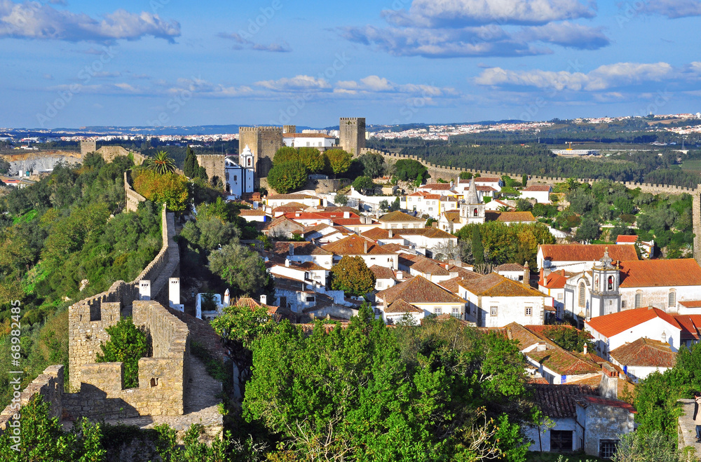 Panorama of Obidos, Portugal