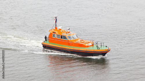 Rescue boat in the water