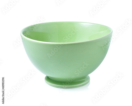 green empty bowl on a white background