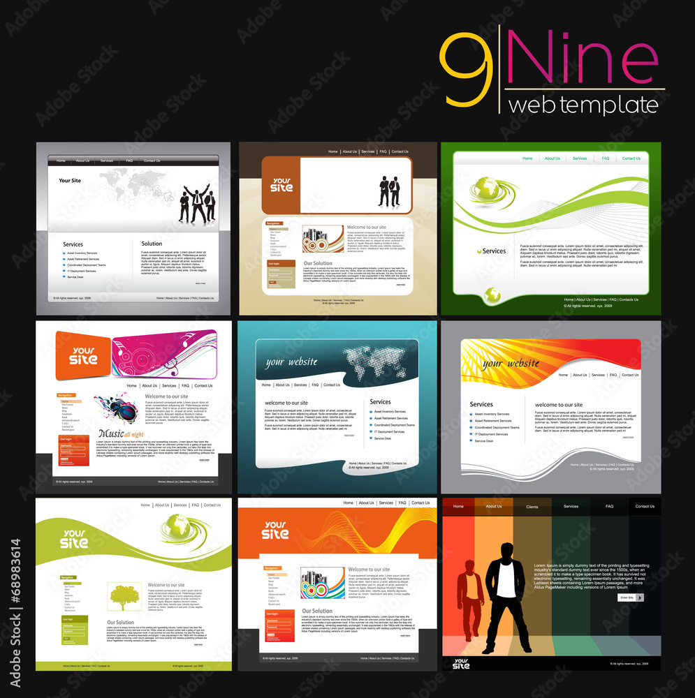 abstract business web site design template, vector illustration. - obrazy, fototapety, plakaty 