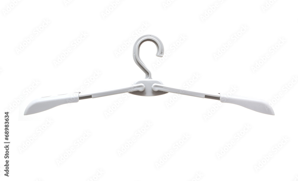 Plastic hanger clothes on white background Plastic hanger clothes on white background