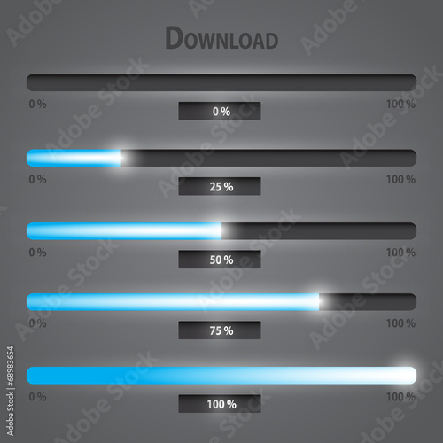 blue lights internet download bars set eps10