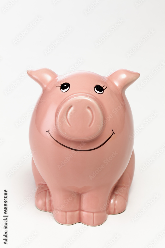 Rosa Sparschwein auf weißem Hintergrund Rosa Sparschwein auf weißem Hintergrund