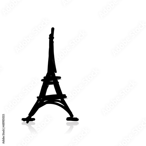 Sketch of eiffel tower for your design