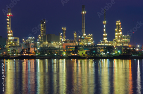 Oil refinery factory at twilight Bangkok Thailand. © CasanoWa Stutio
