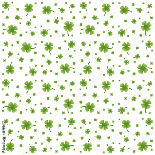 Seamless pattern with clovers  four-leaves  shamrocks 