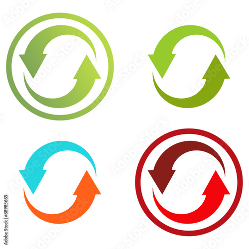 4 isolated colorful icons for recycle (or infographic)