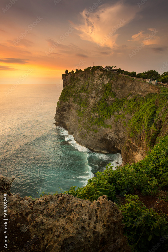 Beautiful Sunset at Uluwatu temple, Bali Indonesia