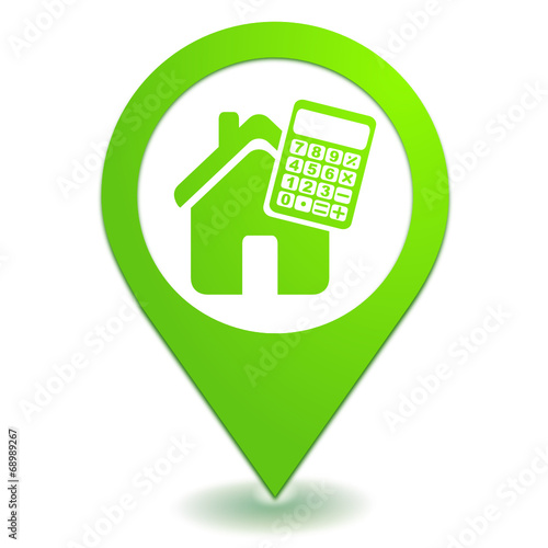 crédit immobilier sur symbole localisation vert