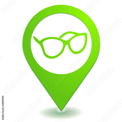 opticien sur symbole localisation vert