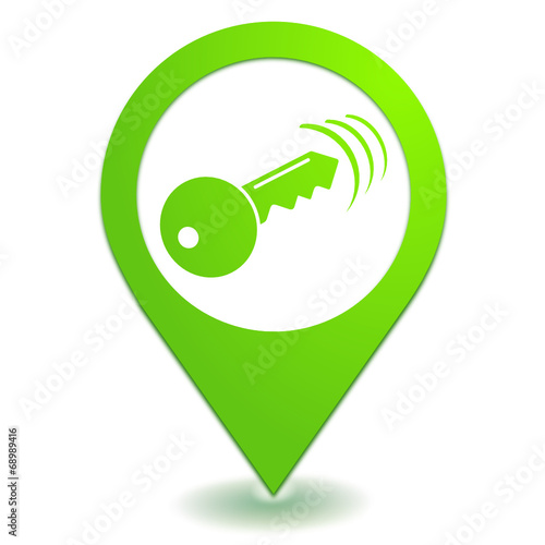 ouverture fermeture télécommande sur symbole localisation vert