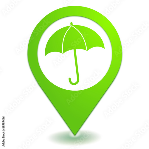 parapluie sur symbole localisation vert