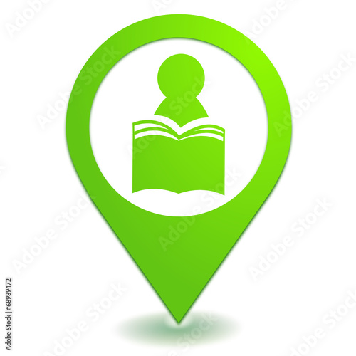 presse bibliothèque sur symbole localisation vert