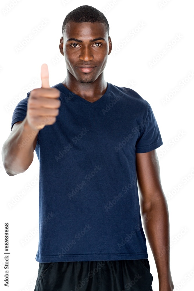 Portrait of smiling man gesturing thumbs up Portrait of smiling man gesturing thumbs up