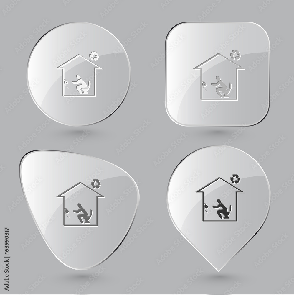 Home toilet. Glass buttons. Vector illustration. Home toilet. Glass buttons. Vector illustration.