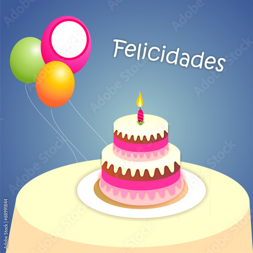 Felicitación Azul SN en el globo ESP