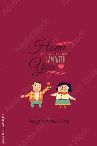 Vector illustration with text heart people  and
